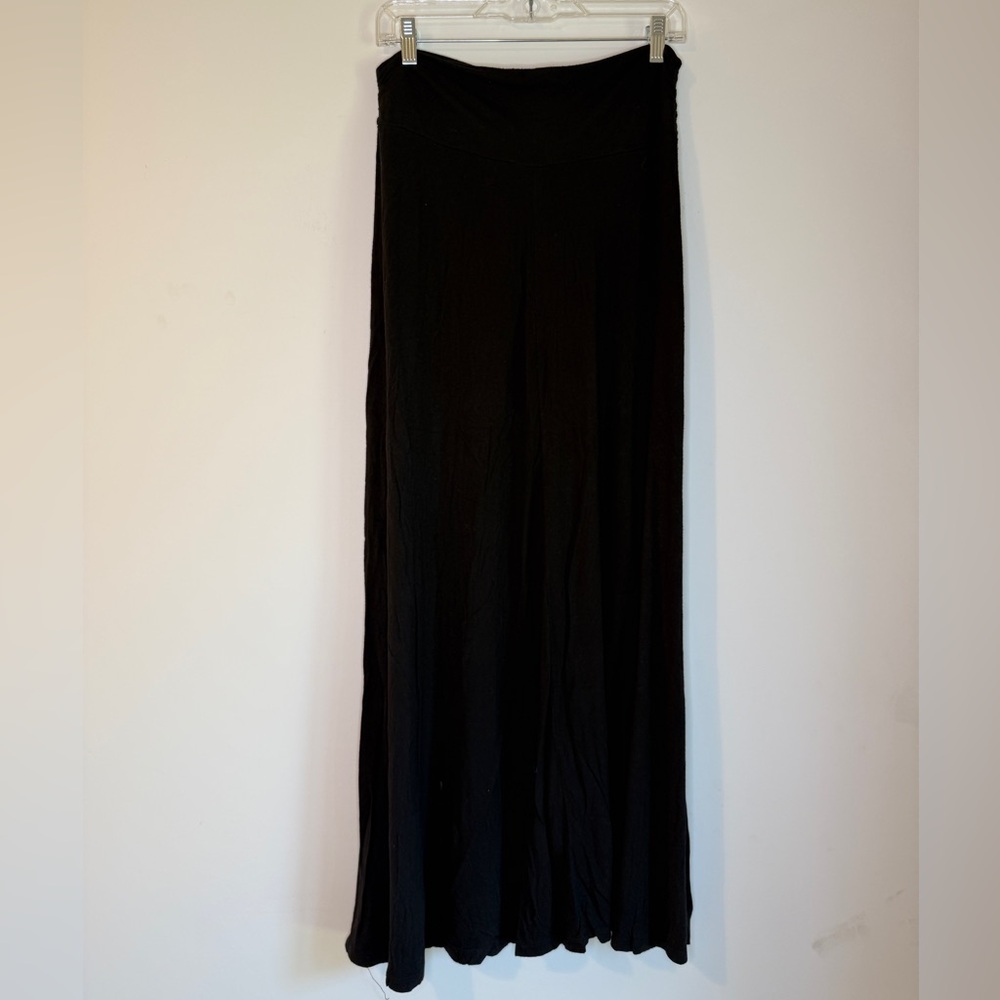 Bobeau Black Maxi Skirt with Side Hip Ruching, Size M
